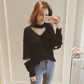 V-neck Halter Knit Top