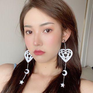 Acrylic Heart Moon & Star Dangle Earring