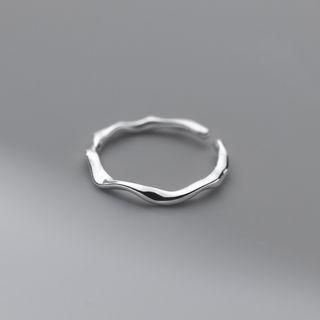 Wavy Sterling Silver Open Ring S925 Silver Ring - One Size