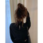 Turtle-neck Cutout-back Top