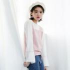 Long-sleeve Color Block Knit Top