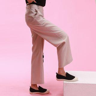 Buckle-detail Wide-leg Dress Pants