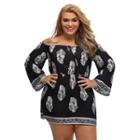 Printed Off-shoulder Tunic