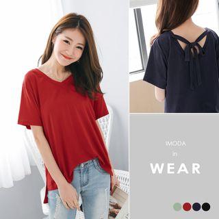 V-neck Wide Loose Shoulder Shirt