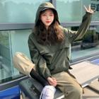 Harem Pants / Letter Embroidered Hoodie