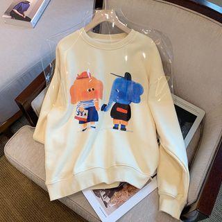 Cartoon Elephant Print Sweatshirt