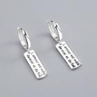 Alloy Lettering Dangle Earring 1 Pair - Silver - One Size