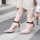 Color Block Pointed Heel Sandals