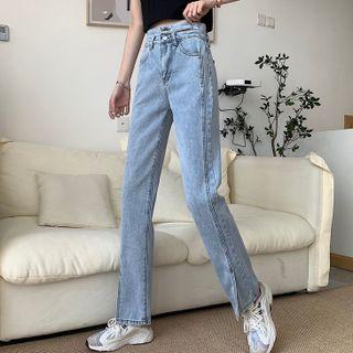 Denim Slited Straight Leg Jeans