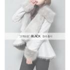 Faux-shearling Wrap Jacket Black - One Size