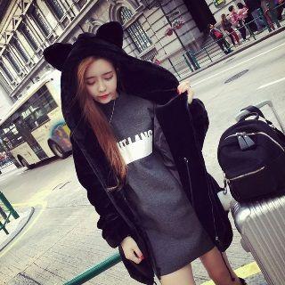 Bear Ear Fleece Zip Coat