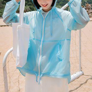 Long-sleeve Hooded Sheer Jacket