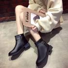 Low-heel Buckle Ankle Boots