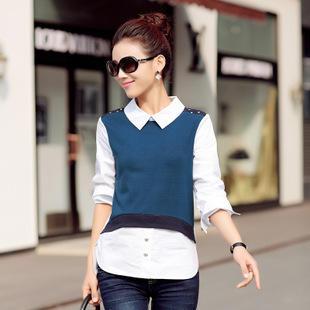 Panel Long-sleeve Blouse