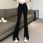 High-waist Silt-front Flare Pants