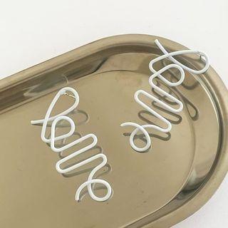 Lettering Earring 1 Pair - White - One Size