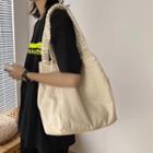 Plain Shirred Strap Canvas Tote Bag
