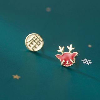 Sterling Silver Deer Stud Earring