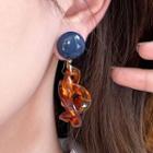 Retro Acrylic Drop Earring 1 Pair - Brown & Black - One Size