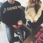 Couple Matching Lettering Sweatshirt