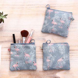 Printed Sanitary Pouch Flamingo - Blue - One Size