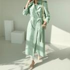 Pastel Color Trench Coat With Sash