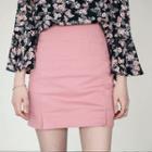 Seam-trim Slit-hem Mini Skirt