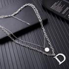 Letter Layered Chain Necklace As Shown In Figure - One Size