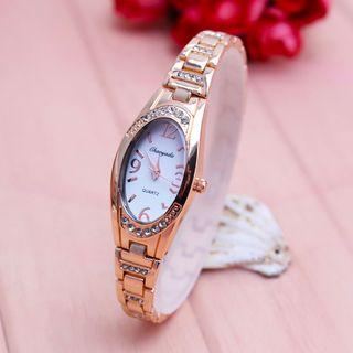 Embellished Oval Bracelet Watch