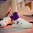 Platform Heart Embroidery Sneakers