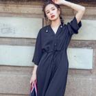 Cropped Wide-leg 3/4-sleeve Jumpsuit