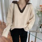 Collar Sweater Almond - One Size
