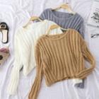 Cropped Ribbed Sweater