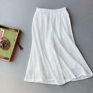 Cropped Wide-leg Linen Pants