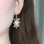 Faux Pearl Flower Drop Earring Be0936 - Sunflower - One Size