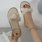Tie-knot Ankle Strap Flat Sandals
