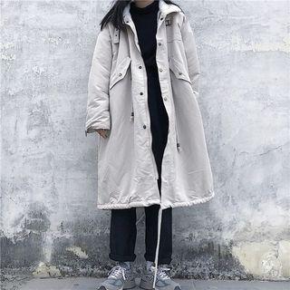 Hooded Midi Button Jacket