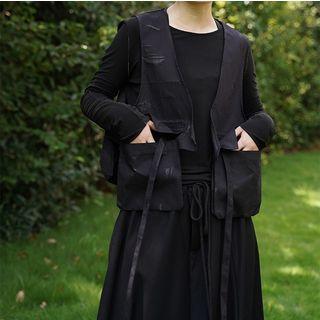 Open-front Cargo Vest Black - One Size