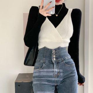 Mock-neck Knit Top / Sleeveless Top