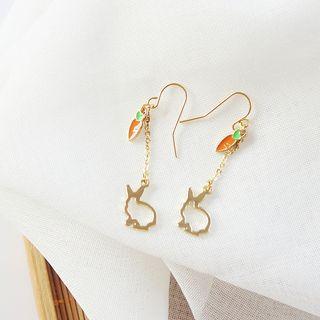 Carrot Rabbit Dangle Earring 1 Pair - As Shown In Figure - One Size