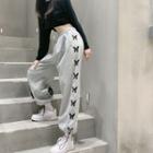 High-waist Butterfly Sweatpants Gray - One Size