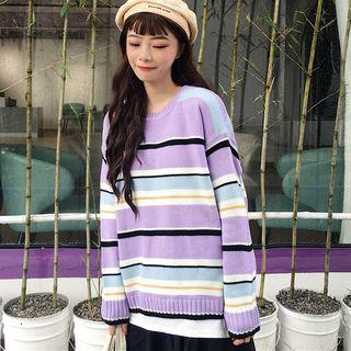 Striped Sweater Purple - One Size