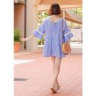 Plus Size - Bell-sleeve Lace-trim A-line Tunic