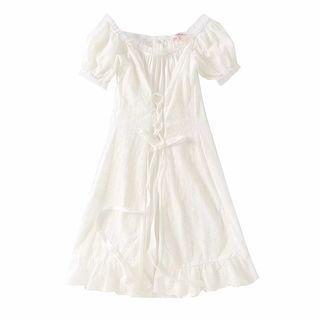 Cap-sleeve Lace A-line Mini Dress