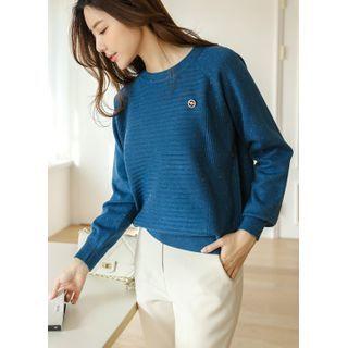 Rhinestone-detail Glittered Knit Top