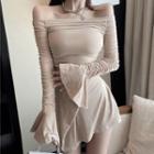 Off-shoulder Asymmetrical Mini A-line Dress