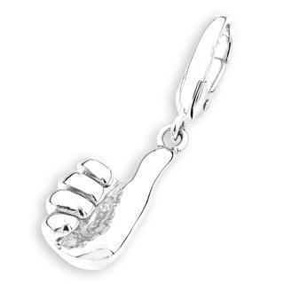 Bling Bling Platinum Plated 925 Silver Lovely Thumbs Up Bracelet Charm
