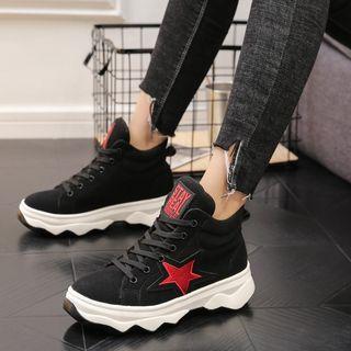 Faux-leather High-top Athletic Sneakers