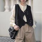 Scallop Trim Button-up Vest