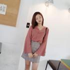 Pocket-side Plaid Mini Skirt